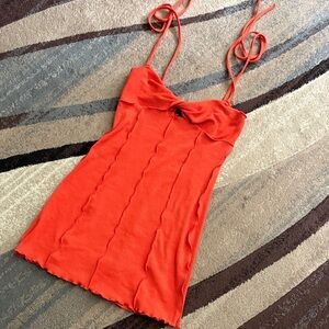 Lumiere Vibrant Orange Strappy Mini Dress
